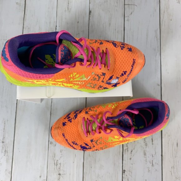 ASICS Gel Noosa Fast Neon Multicolor Orange Running Shoes T357N Sz 8.5 - Picture 4 of 10